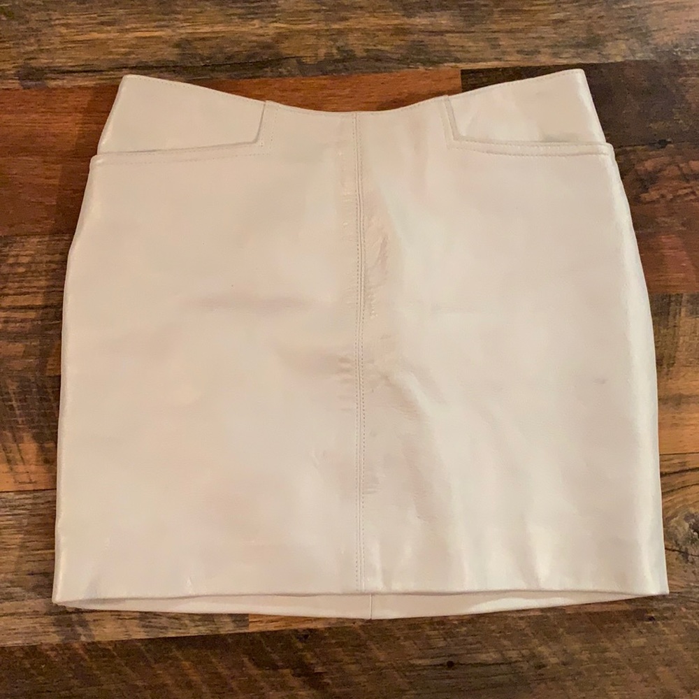 Davoucci Genuine Leather Skirt - White